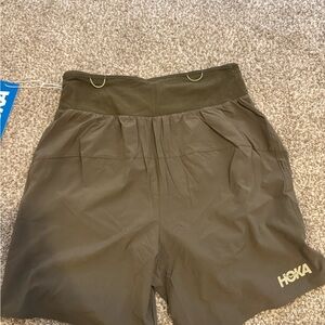 Hoka Dark Olive Athletic Shorts